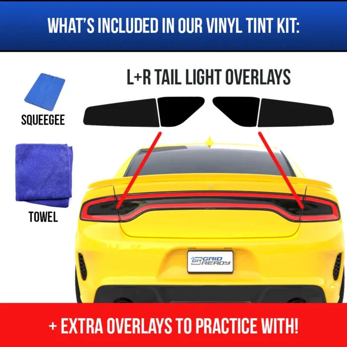 Complete tint kit for Dodge Charger tail lights.