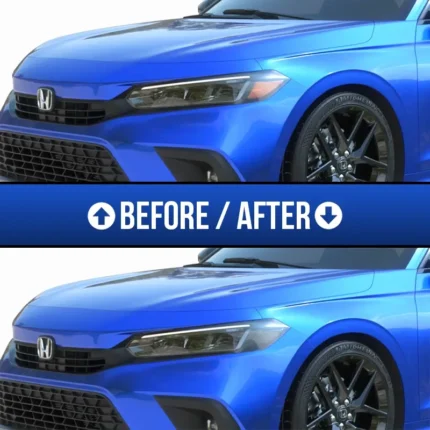 2022-2025 Honda Civic before and after headlight tint.