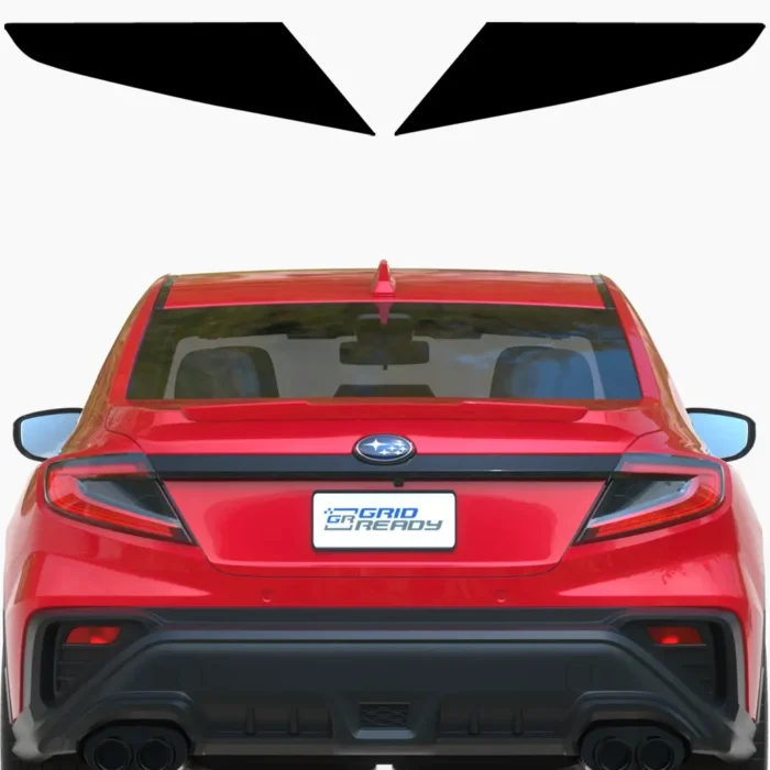 A 2022-2025 Subaru WRX with black tail light tint.