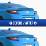 Toyota GR86 before and after third brake light tint.