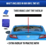 Complete tint kit. Including third brake light overlay, a squeegee, towel and installation instructions.