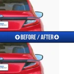 Close-up shot of tinted tail lights on a Subaru WRX
